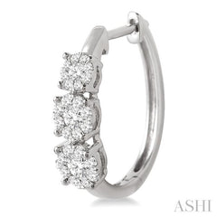 ASHI Round Shape Past Present & Future Lovebright Essential Diamond Hoop Earrings 910A2PPFGERWG