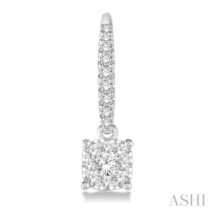 ASHI Cushion Shape Lovebright Essential Diamond Earrings 910C3PPFVERWG