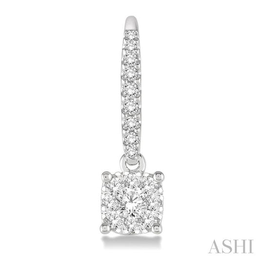 ASHI Cushion Shape Lovebright Essential Diamond Earrings 910C3PPFVERWG