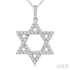ASHI Star of David Diamond Fashion Pendant 910H3PPFGPDWG