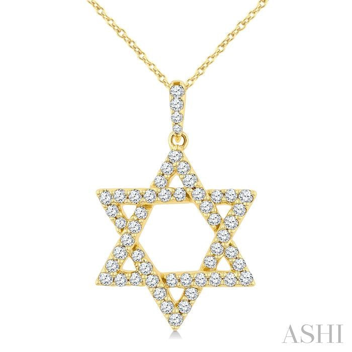ASHI Star of David Diamond Fashion Pendant 910H3PPFGPDYG
