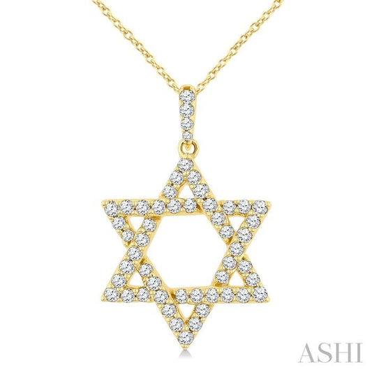ASHI Star of David Diamond Fashion Pendant 910H3PPFGPDYG