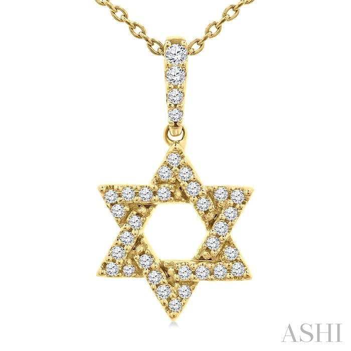 ASHI Star of David Petite Diamond Fashion Pendant 910H8PPTGPDYG