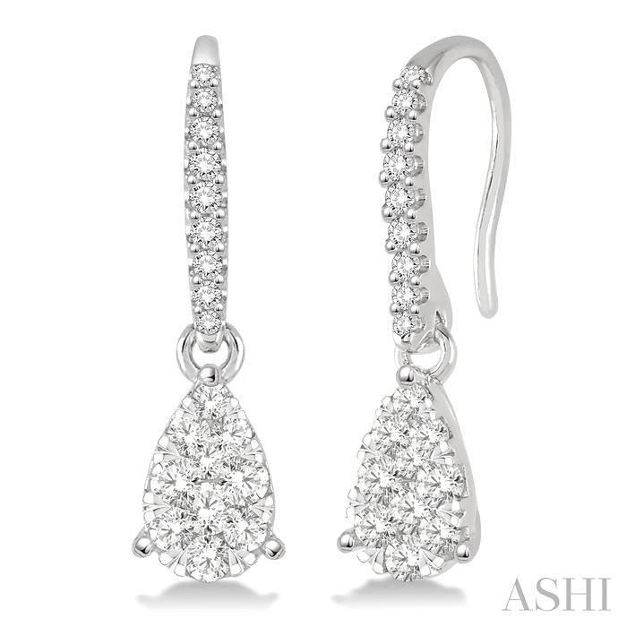 ASHI Pear Shape Lovebright Essential Diamond Earrings 911D3PPFVERWG