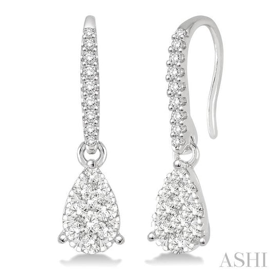 ASHI Pear Shape Lovebright Essential Diamond Earrings 911D3PPFVERWG