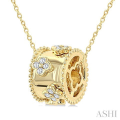 ASHI Diamond Clover Rondelle Fashion Pendant 911J8PPFGPDYG