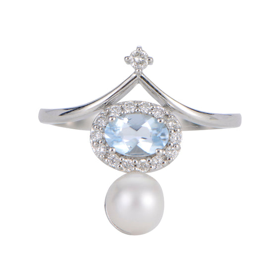 Parkplace Pearls 14KT White Gold Freshwater Pearl Ring 912156/FWWHAA-7