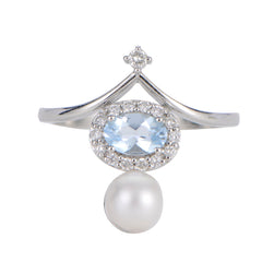 Parkplace Pearls 14KT White Gold Freshwater Pearl Ring 912156/FWWHAA-7