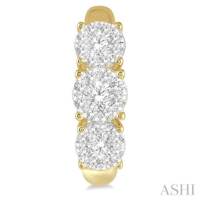 ASHI Round Shape Past Present & Future Lovebright Essential Diamond Half Hoop Earrings 912E0PPFVERYW-1.25
