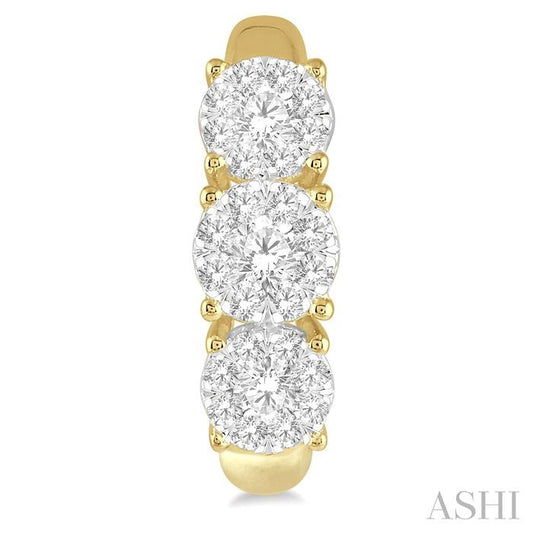 ASHI Round Shape Past Present & Future Lovebright Essential Diamond Half Hoop Earrings 912E0PPFVERYW-1.25