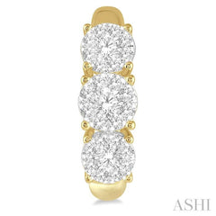 ASHI Round Shape Past Present & Future Lovebright Essential Diamond Half Hoop Earrings 912E0PPFVERYW-1.25