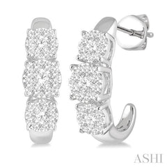 ASHI Round Shape Past Present & Future Lovebright Essential Diamond Half Hoop Earrings 912E1PPFGERWG