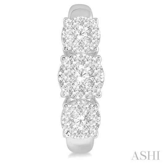ASHI Round Shape Past Present & Future Lovebright Essential Diamond Half Hoop Earrings 912E1PPFGERWG