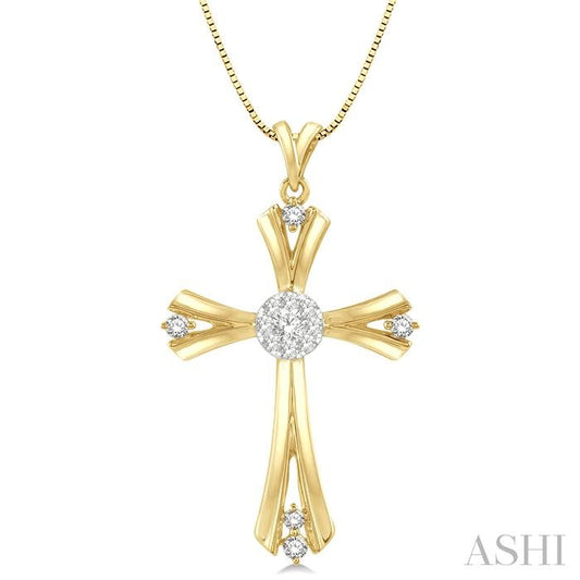 ASHI Cross Lovebright Diamond Fashion Pendant 913C6PPFGPDYW