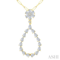 ASHI Pear Shape Diamond Fashion Pendant 913G0PPFGPDYG-1.85