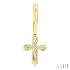 ASHI Cross Petite Diamond Huggie Fashion Earrings 913H8PPTGERYG
