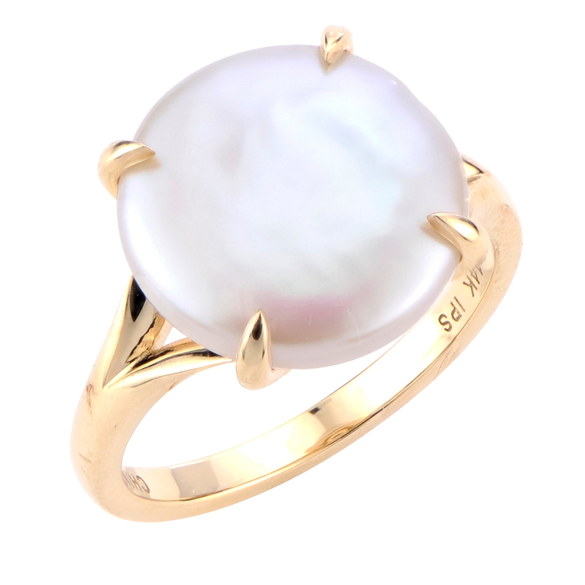 Imperial Partners 14KT Yellow Gold Freshwater Coin Pearl Ring 914002-7