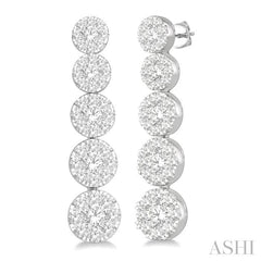 ASHI Lovebright Essential Journey Diamond Long Earrings 914B0PPFGERWG-1.15