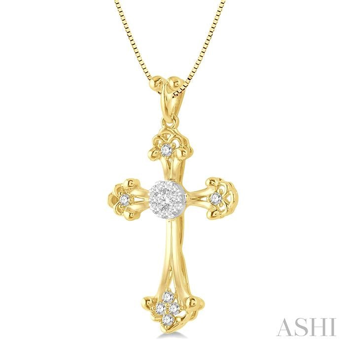 ASHI Cross Lovebright Diamond Fashion Pendant 914C6PPFGPDYW