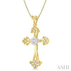 ASHI Cross Lovebright Diamond Fashion Pendant 914C6PPFGPDYW