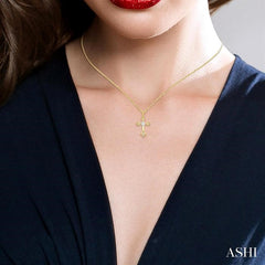 ASHI Cross Lovebright Diamond Fashion Pendant 914C6PPFGPDYW