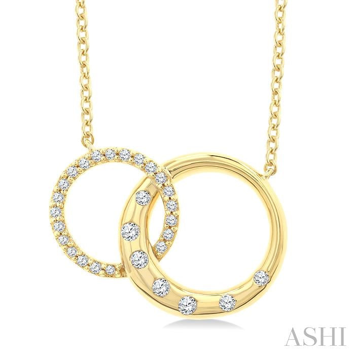 ASHI Mosaic Circle Interlock Diamond Fashion Pendant 914H8PPTGPDYG