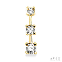 ASHI Round Shape Past Present & Future Diamond Earrings 91581PPFNER