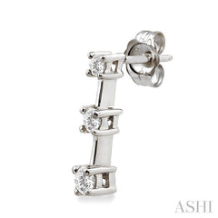 ASHI Round Shape Past Present & Future Diamond Earrings 91583PPFNERW