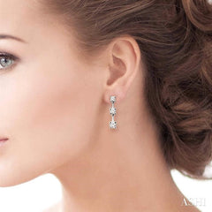 ASHI Round Shape Past Present & Future Diamond Earrings 91583PPFNERW