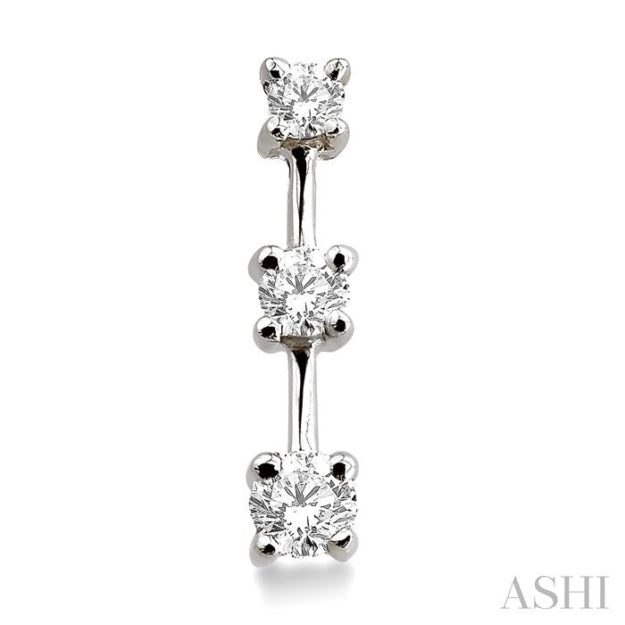 ASHI Round Shape Past Present & Future Diamond Earrings 91583PPFNERW