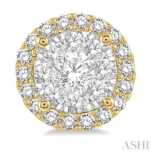 ASHI Round Shape Halo Lovebright Essential Diamond Earrings 915A3PPFGERYW