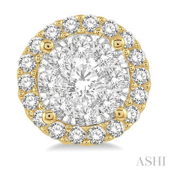 ASHI Round Shape Halo Lovebright Essential Diamond Earrings 915A3PPFGERYW