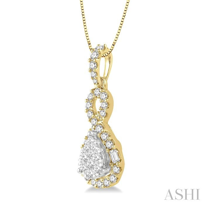 ASHI Pear Shape Halo Lovebright Diamond Pendant 915B3PPFGPDYW