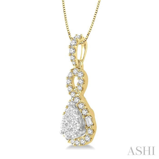 ASHI Pear Shape Halo Lovebright Diamond Pendant 915B3PPFGPDYW