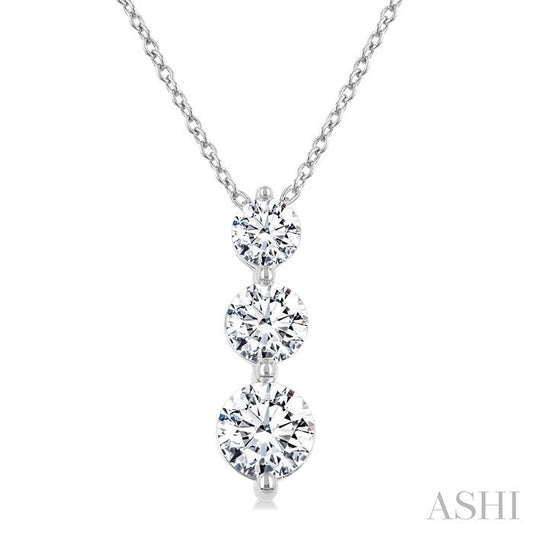 ASHI 3 Stone Diamond Fashion Pendant 915G1PPFGPDWG