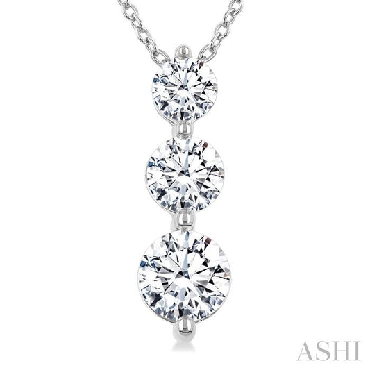 ASHI 3 Stone Diamond Fashion Pendant 915G1PPFGPDWG