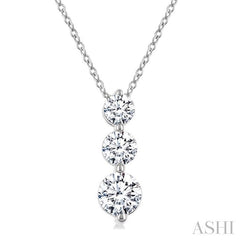 ASHI 3 Stone Diamond Fashion Pendant 915G2PPFGPDWG