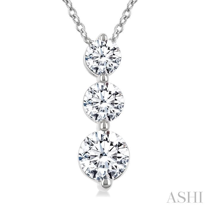 ASHI 3 Stone Diamond Fashion Pendant 915G2PPFGPDWG