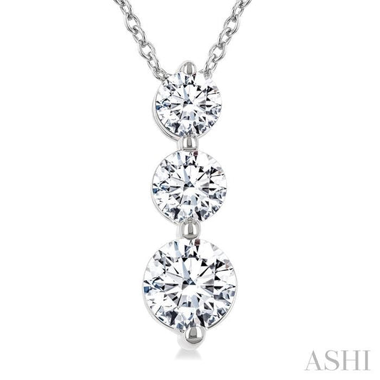 ASHI 3 Stone Diamond Fashion Pendant 915G2PPFGPDWG