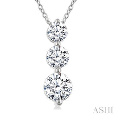 ASHI 3 Stone Diamond Fashion Pendant 915G2PPFGPDWG