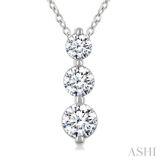 ASHI 3 Stone Diamond Fashion Pendant 915G3PPFGPDWG