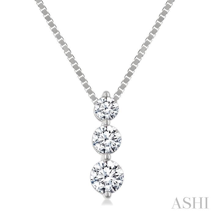 ASHI 3 Stone Diamond Fashion Pendant 915G5PPFGPDWG