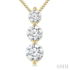 ASHI 3 Stone Diamond Fashion Pendant 915G6PPFGPDYG