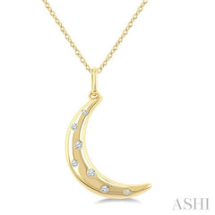ASHI Moon Mosaic Diamond Fashion Pendant 915H9PPTGPDYG