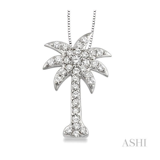 ASHI Palm Tree Diamond Fashion Pendant 63713PPFXPDWG