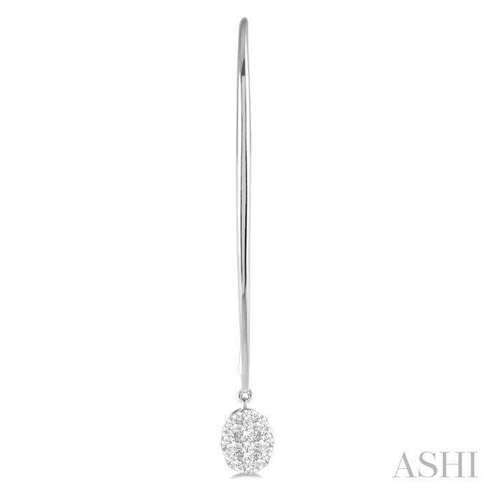 ASHI Oval Shape Lovebright Essential Diamond Earrings 916A5PPFGERWG