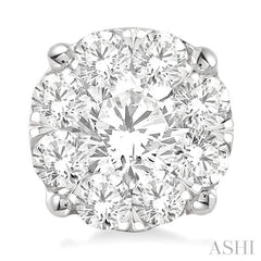 ASHI Round Shape Lovebright Essential Diamond Stud Earrings 91750PPFGERWG-3.00