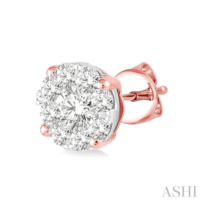 ASHI Round Shape Lovebright Essential Diamond Stud Earrings 91756PPFHERPW