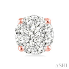 ASHI Round Shape Lovebright Essential Diamond Stud Earrings 91756PPFHERPW