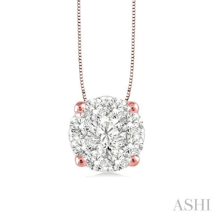 ASHI Round Shape Lovebright Essential Diamond Solitaire Pendant 91756PPFHPDPW